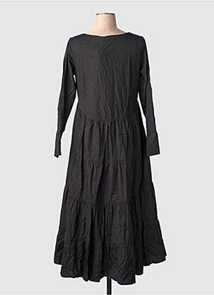 Robe mi-longue manches longues manches longues noir RHUM RAISIN femme