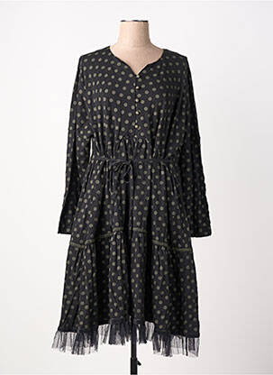 Robe mi-longue manches longues manches longues noir RHUM RAISIN femme