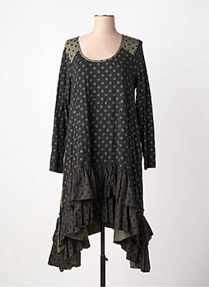 Robe mi-longue manches longues manches longues noir RHUM RAISIN femme
