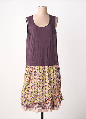 Robe mi-longue imprimé fantaisie sans manche violet RHUM RAISIN femme