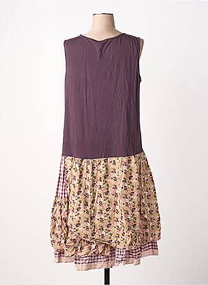 Robe mi-longue imprimé fantaisie sans manche violet RHUM RAISIN femme
