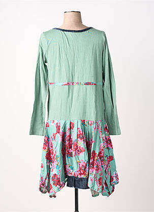 Robe mi-longue imprimé fantaisie manches longues vert RHUM RAISIN femme