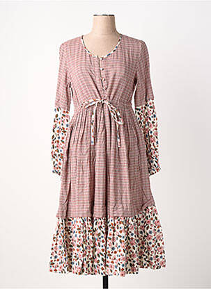Robe mi-longue manches longues manches longues rose RHUM RAISIN femme