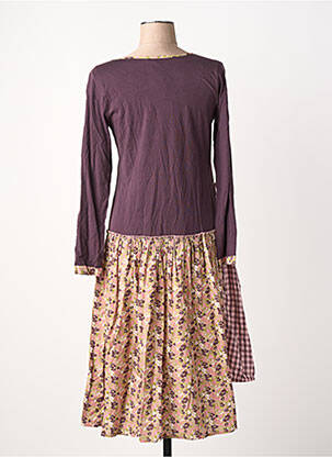 Robe mi-longue imprimé fantaisie manches longues violet RHUM RAISIN femme