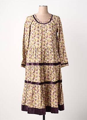 Robe longue tissage popeline manches longues rose RHUM RAISIN femme