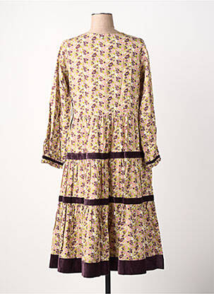 Robe longue tissage popeline manches longues rose RHUM RAISIN femme