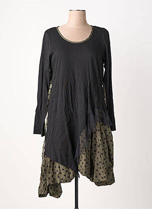 Robe mi-longue manches longues manches longues noir RHUM RAISIN femme
