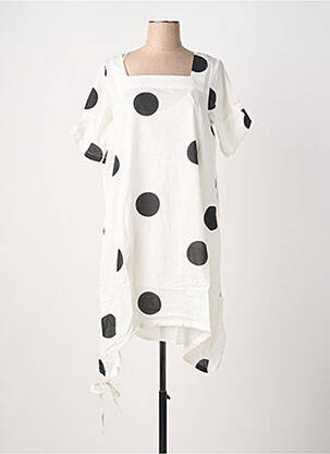 Robe mi-longue manches courtes manches courtes blanc RHUM RAISIN femme