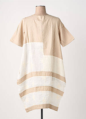 Robe mi-longue manches courtes manches courtes beige RHUM RAISIN femme
