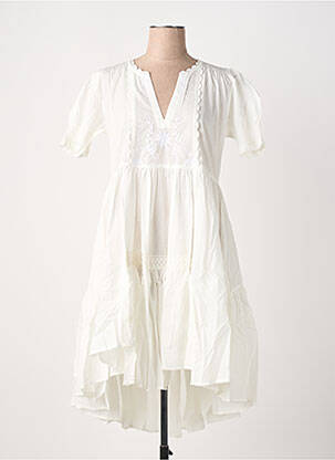 Robe mi-longue manches courtes manches courtes blanc RHUM RAISIN femme
