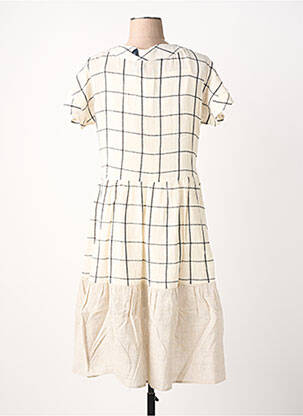 Robe mi-longue manches courtes manches courtes beige RHUM RAISIN femme