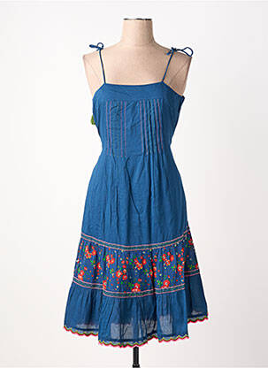 Robe mi-longue doublure fines bretelles bleu RHUM RAISIN femme