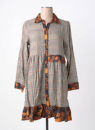 Robe courte manches longues manches longues orange RHUM RAISIN femme