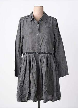 Robe courte coupe évasée manches longues gris RHUM RAISIN femme