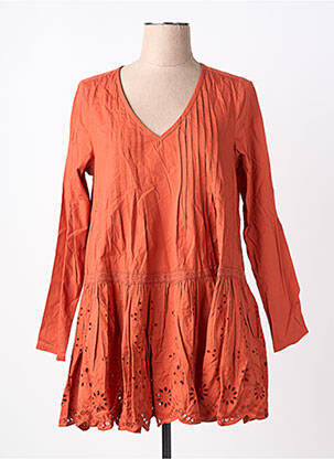 Tunique manches longues col v orange RHUM RAISIN femme