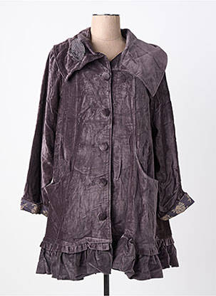 Manteau long poches sans capuche gris RHUM RAISIN femme