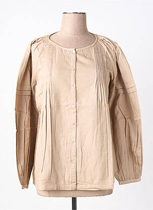 Chemisier coupe droite manches longues beige RHUM RAISIN femme