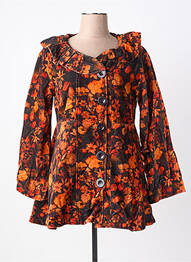 Manteau court fermeture boutonnée sur le devant sans capuche orange RHUM RAISIN femme