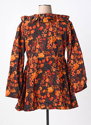 Manteau court fermeture boutonnée sur le devant sans capuche orange RHUM RAISIN femme