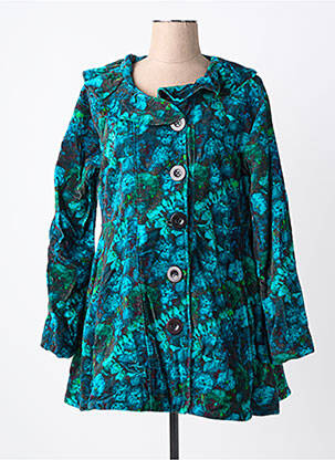 Manteau court fermeture boutonnée sur le devant sans capuche bleu RHUM RAISIN femme
