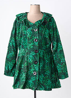 Manteau court fermeture boutonnée sur le devant sans capuche vert RHUM RAISIN femme