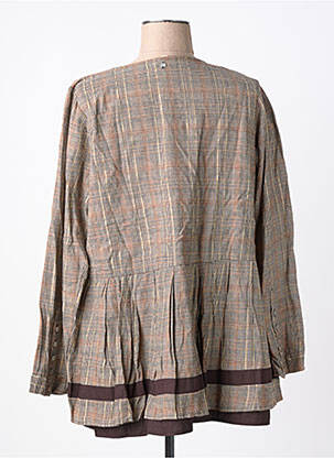 Tunique manches longues tissage crêpe marron RHUM RAISIN femme