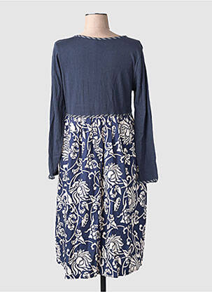 Robe mi-longue imprimé fleurs manches longues bleu RHUM RAISIN femme