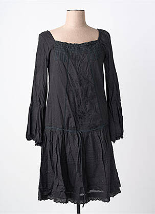 Robe mi-longue manches longues manches longues noir RHUM RAISIN femme