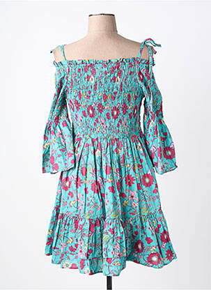 Robe courte manches 3/4 manches 3/4 bleu RHUM RAISIN femme