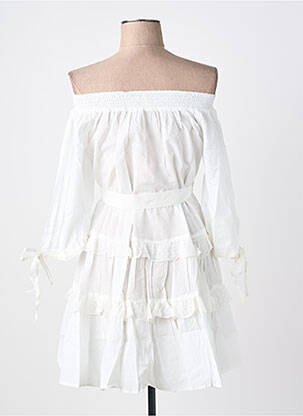 Robe courte manches 3/4 manches 3/4 blanc RHUM RAISIN femme