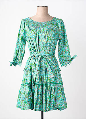 Robe courte manches 3/4 manches 3/4 vert RHUM RAISIN femme