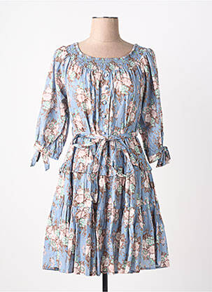 Robe courte manches 3/4 manches 3/4 bleu RHUM RAISIN femme