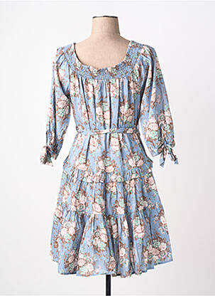 Robe courte manches 3/4 manches 3/4 bleu RHUM RAISIN femme