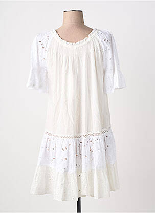 Robe courte manches courtes manches courtes blanc RHUM RAISIN femme