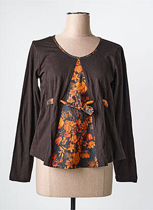 T-shirt manches longues manches longues marron RHUM RAISIN femme