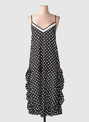 Robe longue coupe cintrée fines bretelles noir RHUM RAISIN femme