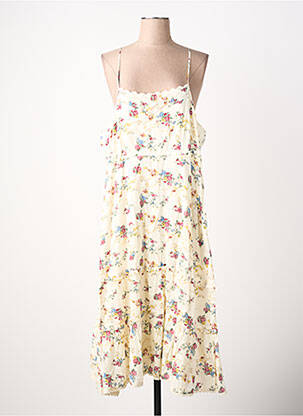 Robe longue tissage popeline fines bretelles beige RHUM RAISIN femme