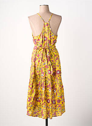 Robe mi-longue col v fines bretelles jaune RHUM RAISIN femme