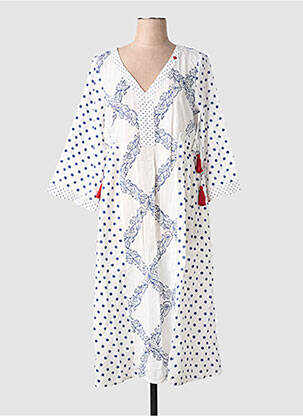 Robe mi-longue manches 3/4 manches 3/4 bleu RHUM RAISIN femme