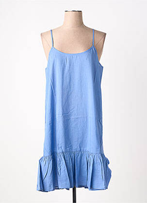 Robe mi-longue col rond fines bretelles bleu RHUM RAISIN femme