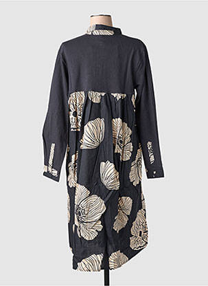 Robe mi-longue imprimé fantaisie manches longues noir RHUM RAISIN femme