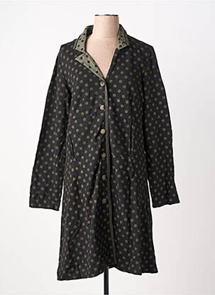 Manteau long coupe cintrée sans capuche vert RHUM RAISIN femme