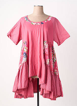 Tunique manches courtes col rond rose RHUM RAISIN femme
