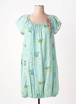 Robe courte manches courtes manches courtes vert RHUM RAISIN femme