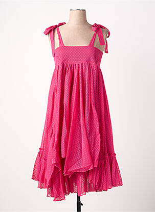 Robe mi-longue doublure fines bretelles rose RHUM RAISIN femme