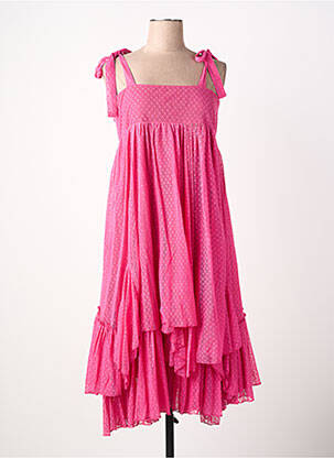 Robe mi-longue doublure fines bretelles rose RHUM RAISIN femme