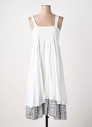 Robe mi-longue doublure fines bretelles blanc RHUM RAISIN femme