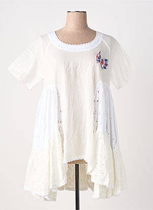 Tunique manches courtes légère et transparente blanc RHUM RAISIN femme