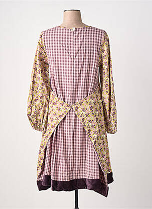Robe courte coupe évasée manches longues violet RHUM RAISIN femme