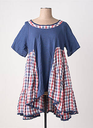 Tunique manches courtes tissage jersey bleu RHUM RAISIN femme